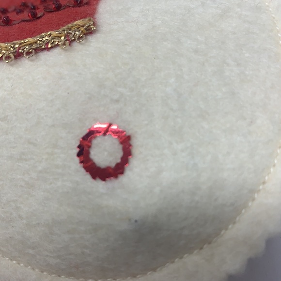 Vintage SCOTT felt Christmas stocking w/drum, rocking horse, candy cane, sequin - Picture 12 of 17